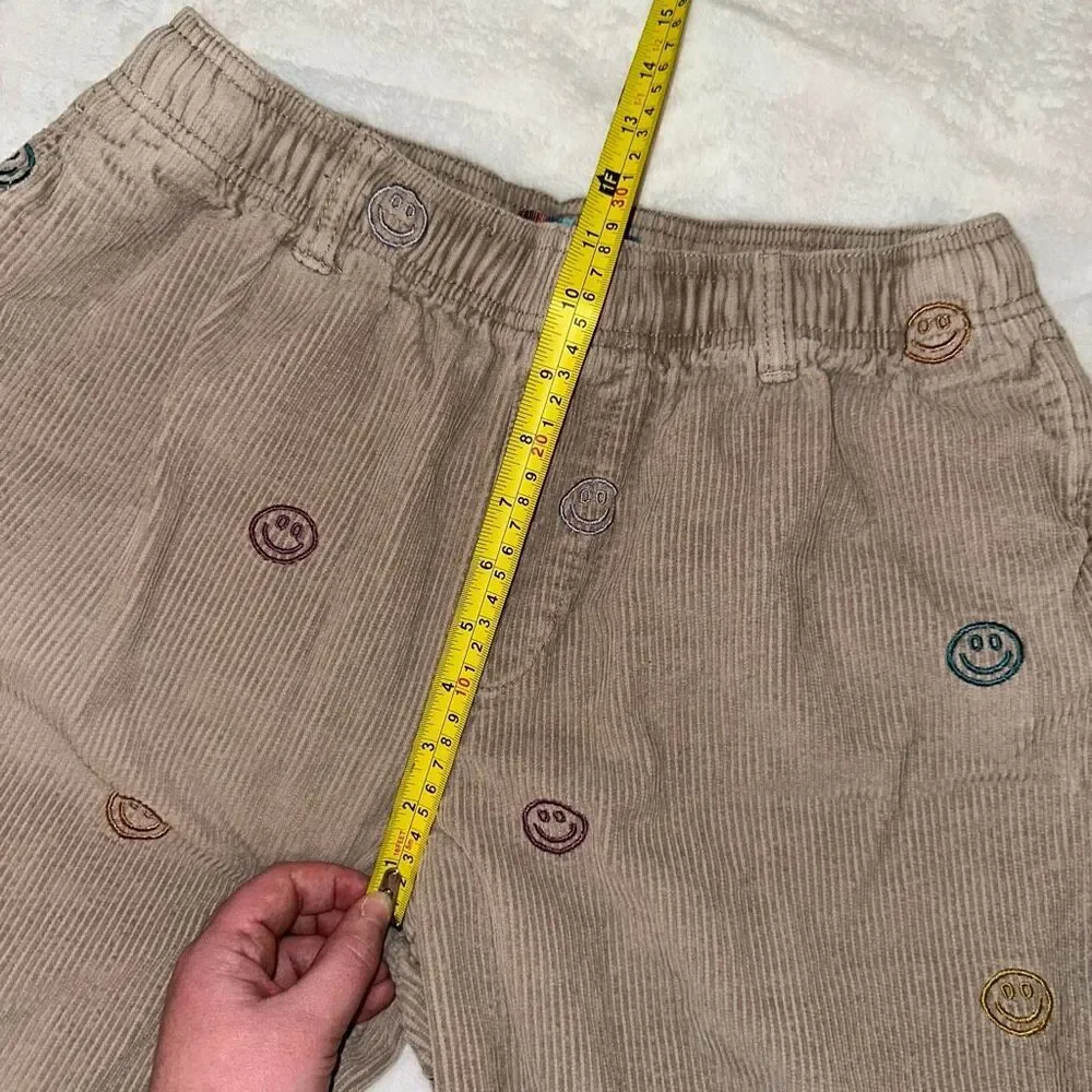 Urban Outfitters Men’s Medium Tan Corduroy Pants Embroidered Smiley Faces GUC
